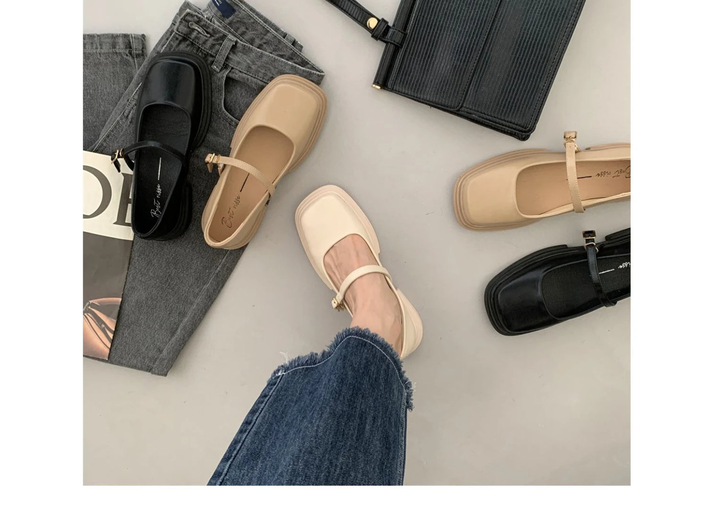 Korean Shoes Female Footwear Square Toe British Style Oxfords Women's 2025 Dress Comfortable Preppy Leather Retro Summer New Med - Belvar