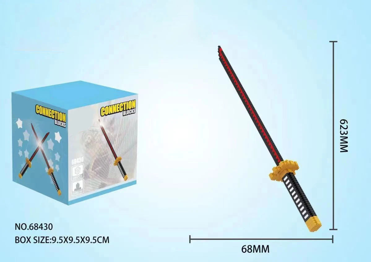 Samurai Sword Building Blocks Ninja Blade Katana Japanese Anime Butterfly Nichirin Knife Bricks Children Toys for Adult