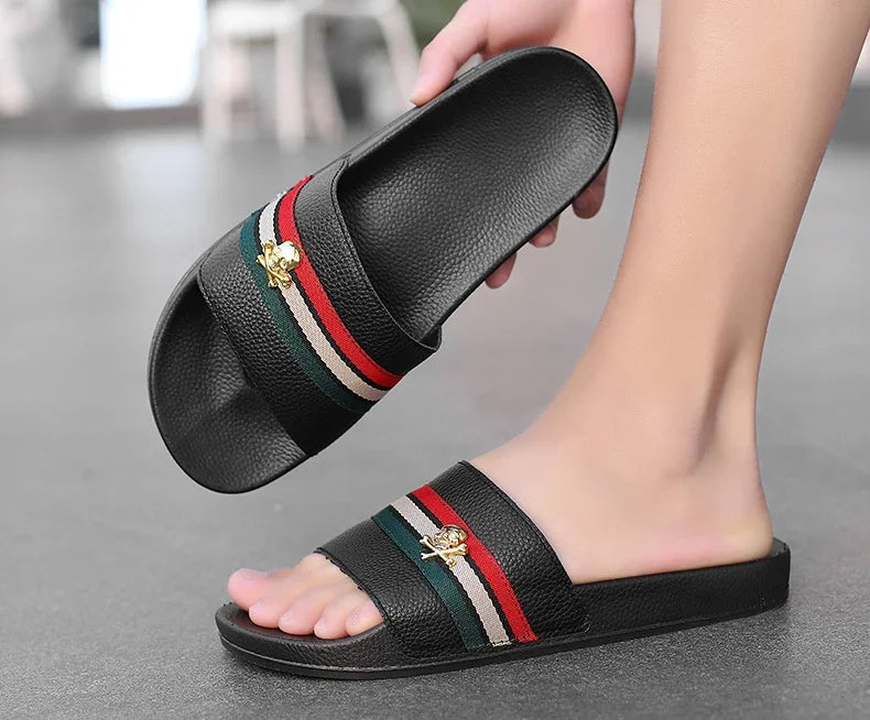 Fashion Brand Slippers for Men Ultra Soft Slides Non-slip Wear-resistant Sandals Men Casual Summer Indoor Outdoor Slippers - Belvar