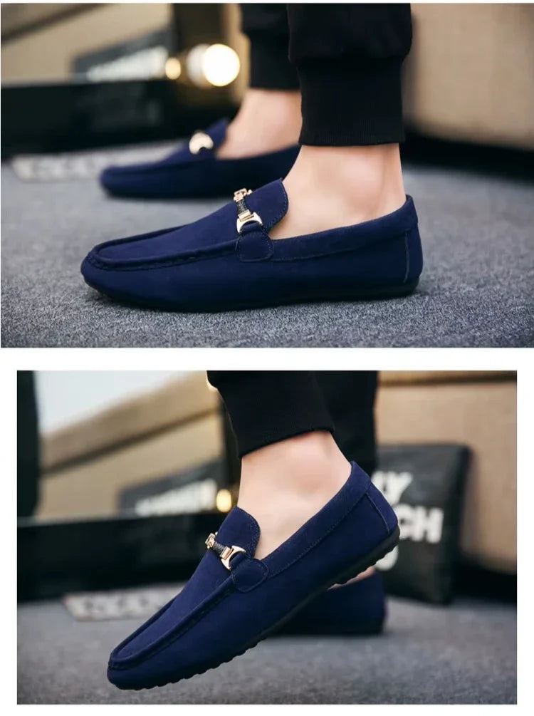 Men'S Loafers Slip-Ons Walking Shoes Soft High Quality Flats Male Walking Shoes Suede Casual Loafers Summer Beach Shoes - Belvar