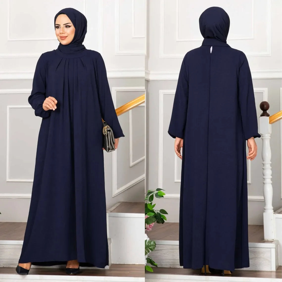Turkish Muslim Dress Modest Pleated Dresses Abayas for Women Ball Evening Robe Femme Musulmane Dubai Abaya Kaftan Islam Clothing