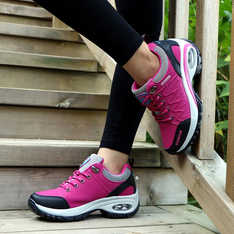 Ladies Sneakers Comfortable Breathable Platform Shoes Fashion Lace Up Female Casual Shoes for Women Outdoor Short Boots - Belvar