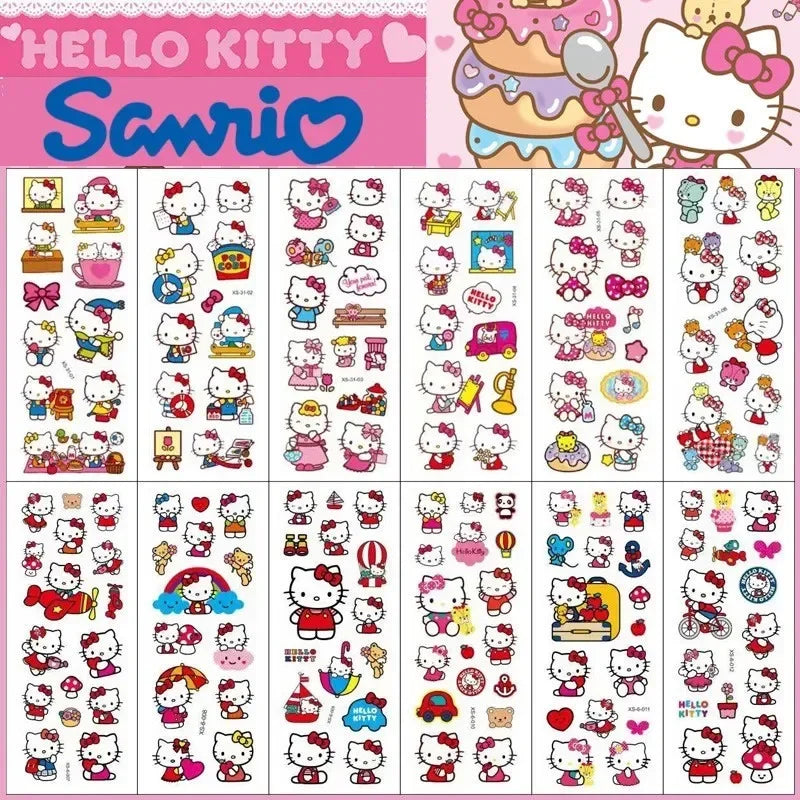 12PCS Kawaii Hello Kitty Bubble Stickers 3D Decoration Decals Cute Children Reward Puffy Sticker Stationery Supplies Kids Toy