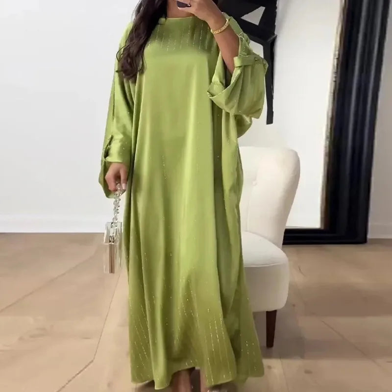2025 Luxury Dubai Abaya Dress for Muslim Women Ramadan Eid Saudi Arabia Party Jalabiya Clothing Islamic Turkey Modest Long Robe