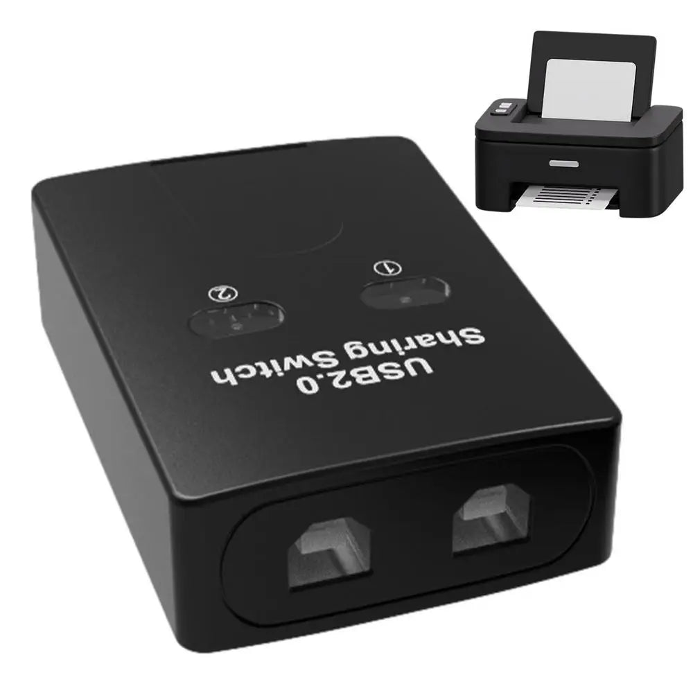 2 Port USB Switch Manual USB HUB Two Computers Share U Disk Printer Devices Two In One Out USB 2.0 Sharer With Cable