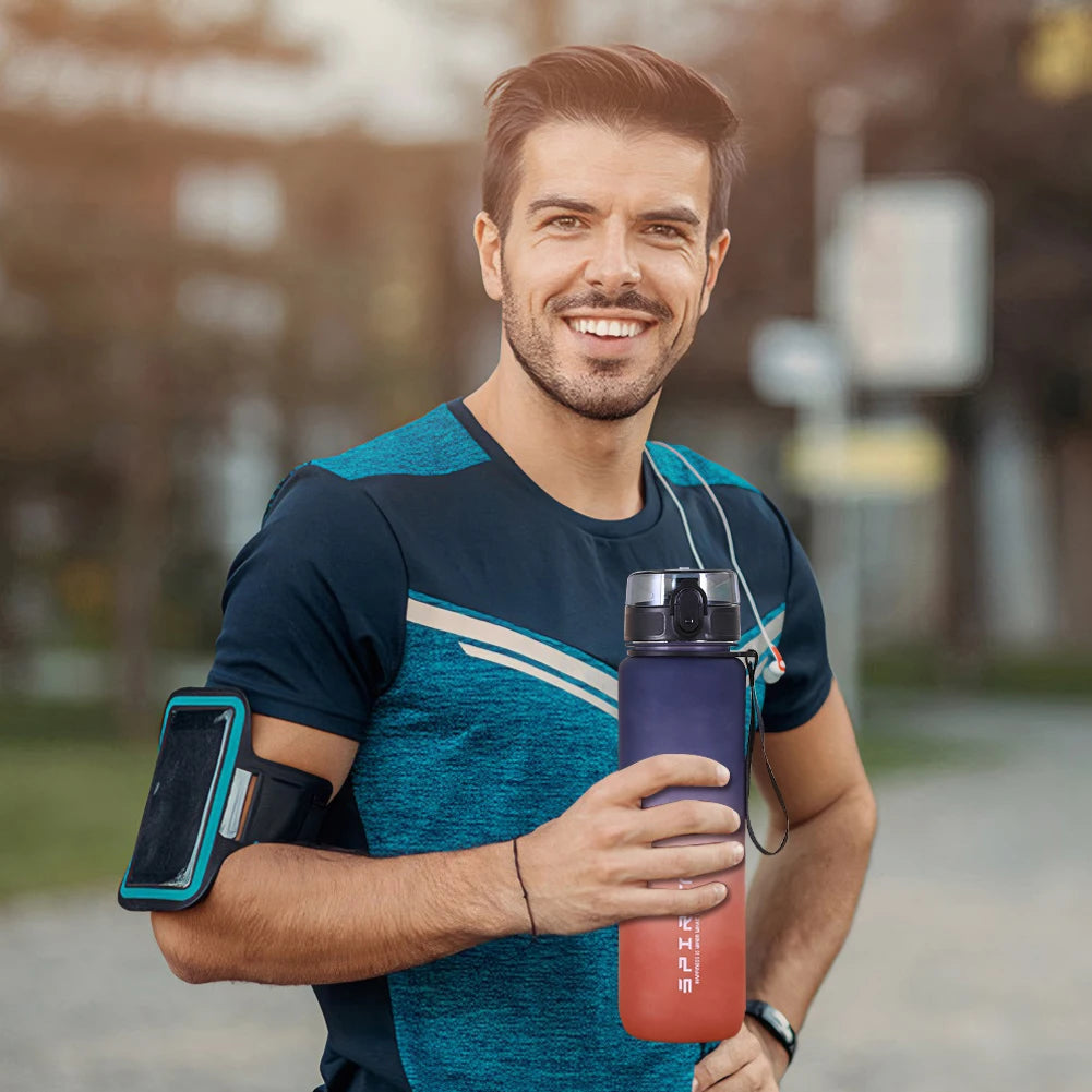 0.5L/0.75L/1L Sports Water Bottle High Capacity Plastic Fitness Portable Leakproof Drinking Bottle Camping Hiking Sports Cups