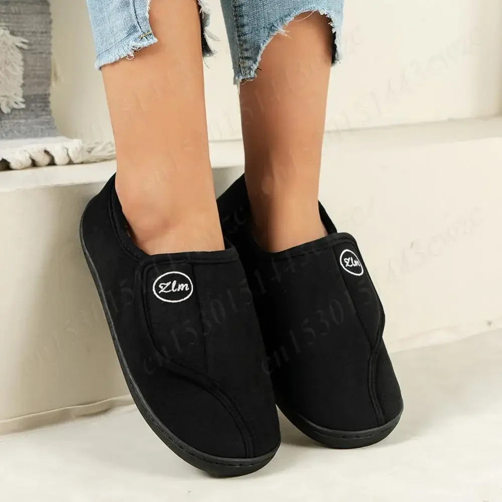 House Shoes for Men Suede Leather Slippers Non-Slip Slip-on Shoes Comfy Warm Plush Indoor/Outdoor for Diabetic Swollen Feet - Belvar