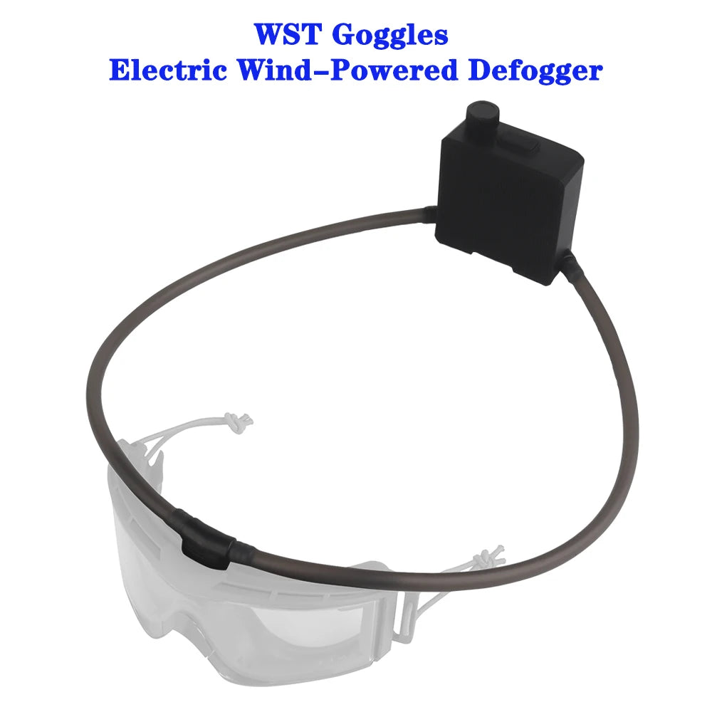 Tactical Goggles Fan Defogger Anti-Fog Kit Eyewear Air Defog for Airsoft Shooting Motocross Skiing Mountaineering Clear Vision