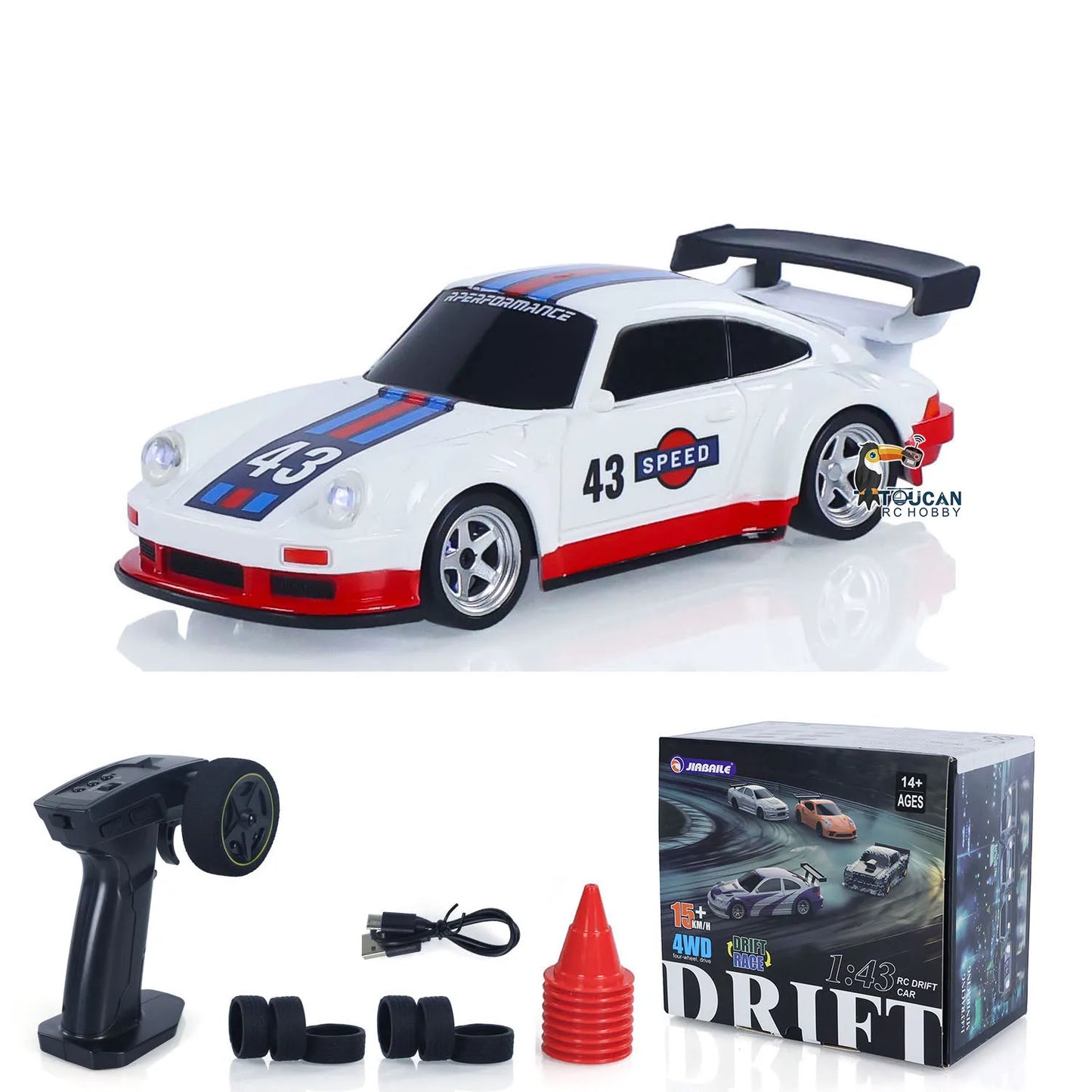 1/43 RC Ready To Go Race Car Remote Control Drift Car 4WD Mini Toy With LED Headlights For Children Gift