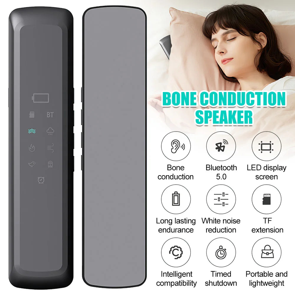 Under Pillow Speaker Bluetooth Mini Bone Conduction Sound Box Wireless Stereo Bass Soundbar Improve Sleep White Noise Speaker
