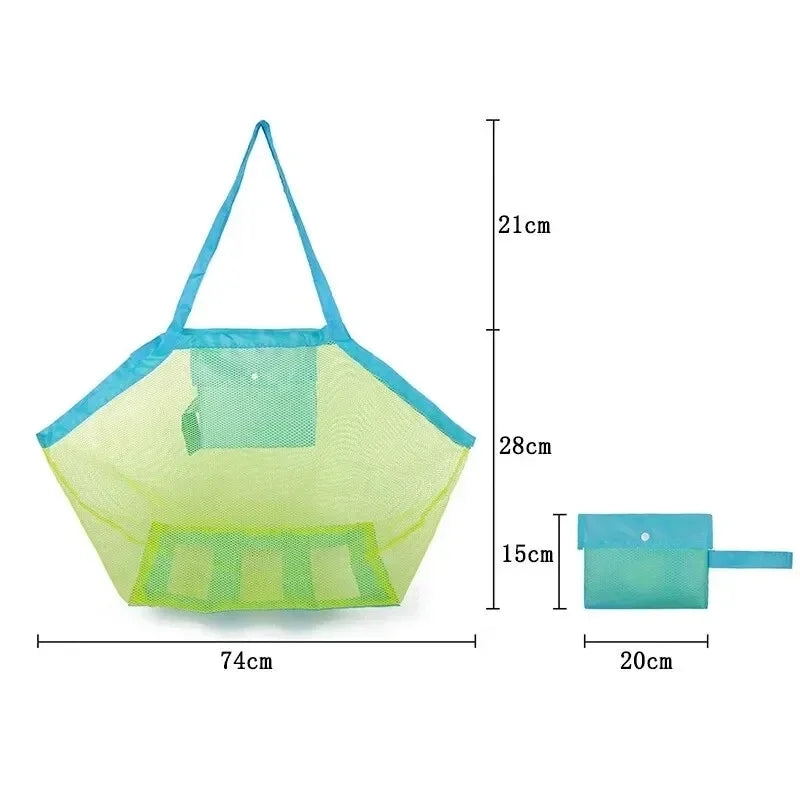1pc Multicolor Large Mesh Beach Bag, Sand-Away Portable Tote With Convenient Hanging Hole, Breathable Foldable Storage For Toys