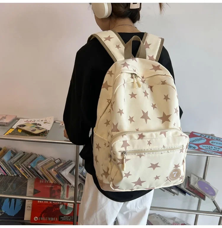 Star Backpack for Women Men 17 Inch Star Laptop Backpack College Bag Cute Travel Backpack Student Back To School Casual Bookbag