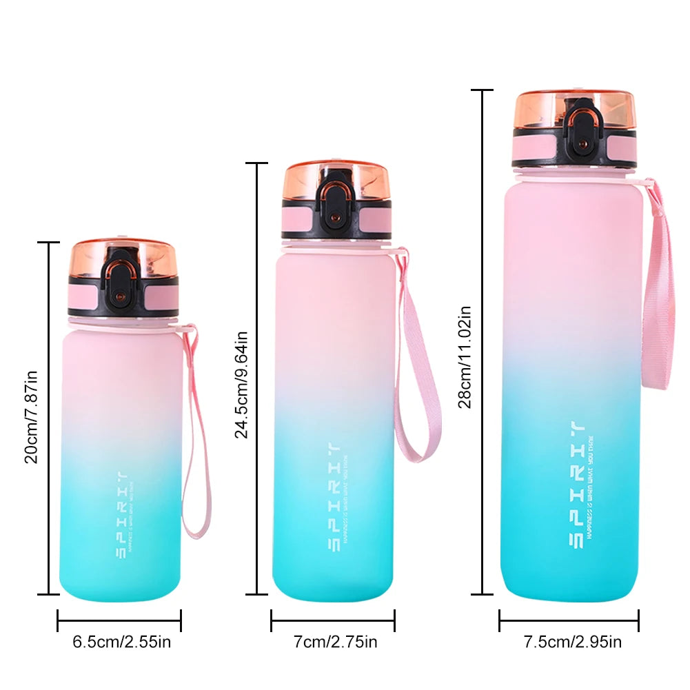 0.5L/0.75L/1L Sports Water Bottle High Capacity Plastic Fitness Portable Leakproof Drinking Bottle Camping Hiking Sports Cups