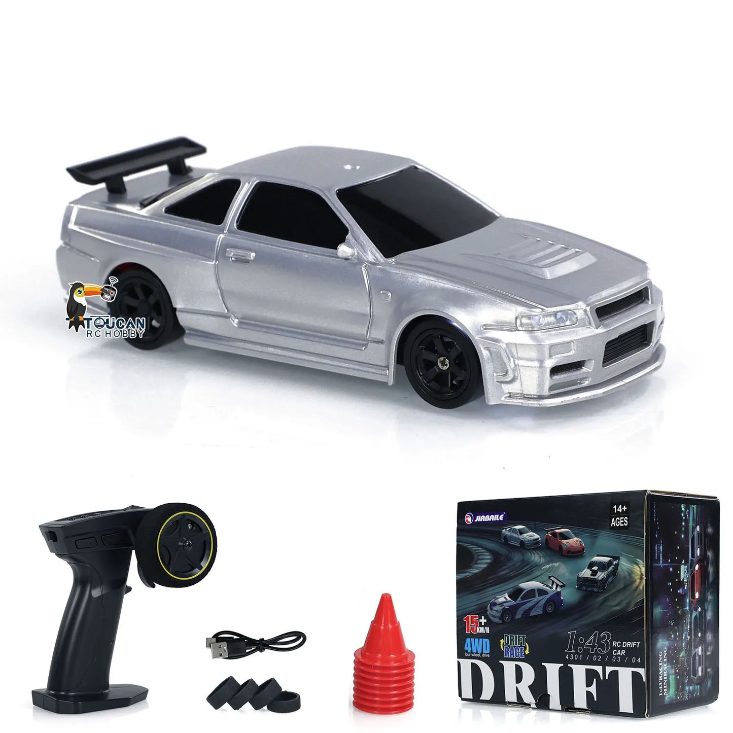 1/43 RC Ready To Go Race Car Remote Control Drift Car 4WD Mini Toy With LED Headlights For Children Gift