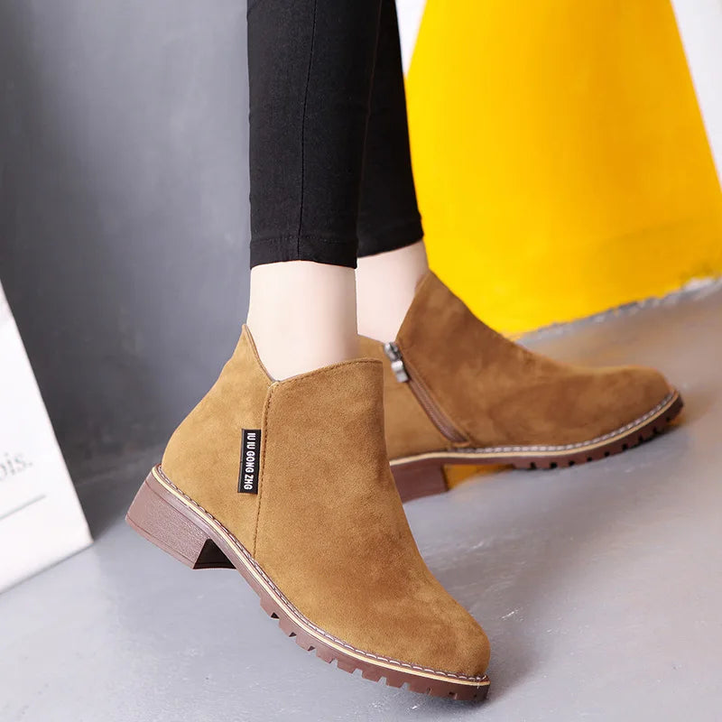 Shoes Women 2022 Fashion Thick Sole Ankle Boots Comfortable Plus Size Snow Boots for Women Female Platform Boots Botas De Mujer - Belvar