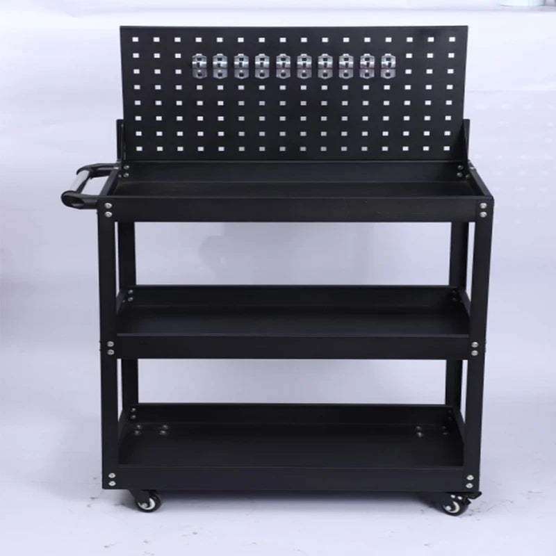 Mechanical Workshop Tools with Wheels, Tool Carts 3-layer Mobile Tool Car, Multifunctional and Heavy-duty Auto Repair Parts Car - Belvar