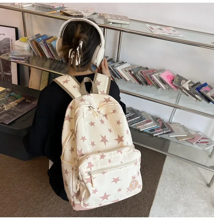 Star Backpack for Women Men 17 Inch Star Laptop Backpack College Bag Cute Travel Backpack Student Back To School Casual Bookbag