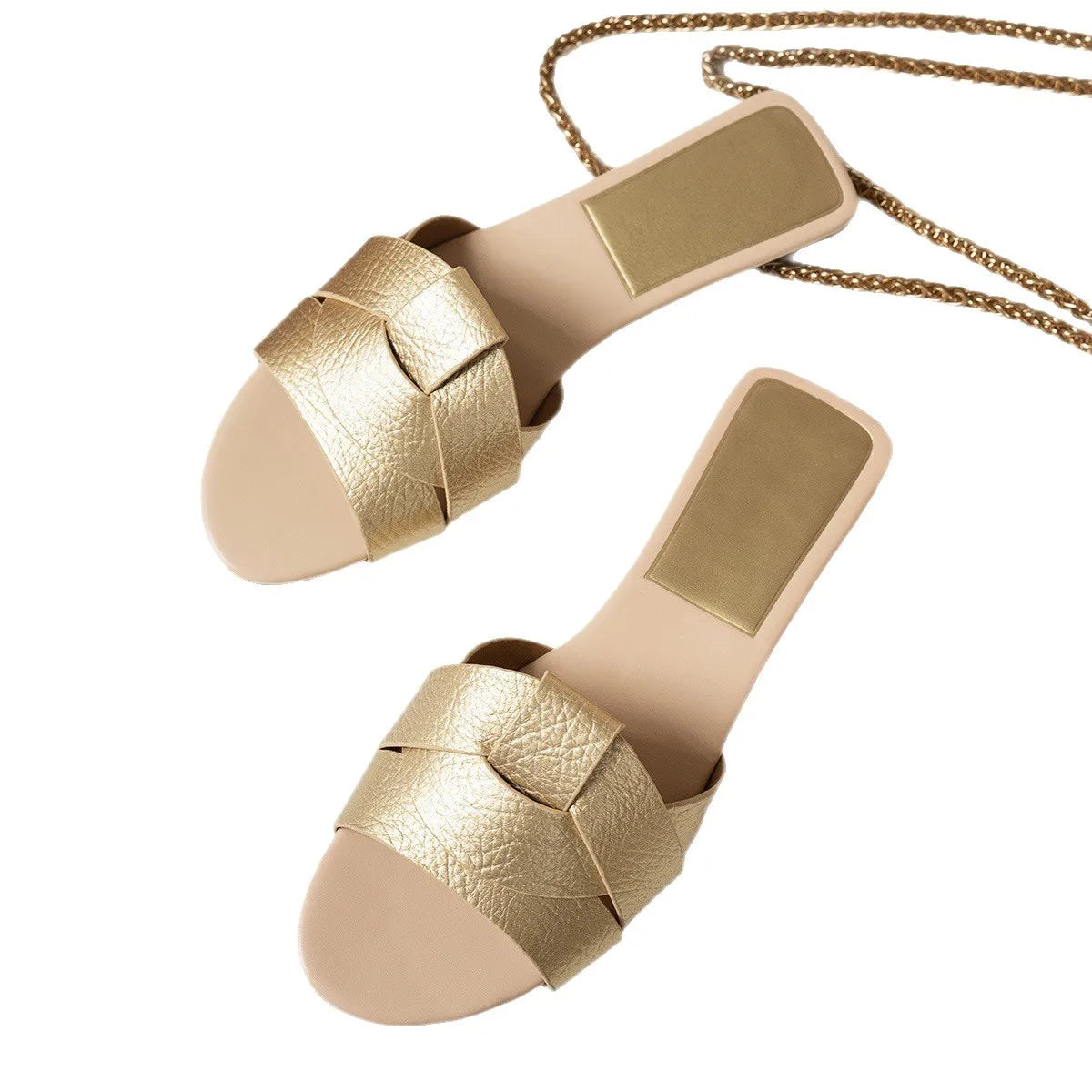 Slippers Women 2025 Summer New Designer Weaving Comfortable Casual Bottom Women's Sandals Trend Flat Slippers Zapatos De Mujer - Belvar
