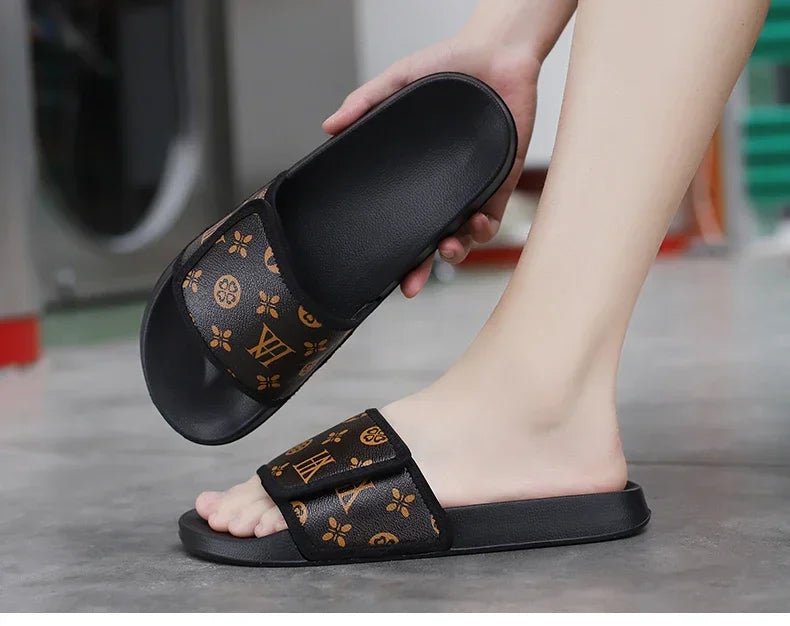Slides Shoes for Men 2024 Slippers House Man Comfortable Men's Sandal Living Room Slippers Walk Around Home Flip Flop Slipper - Belvar