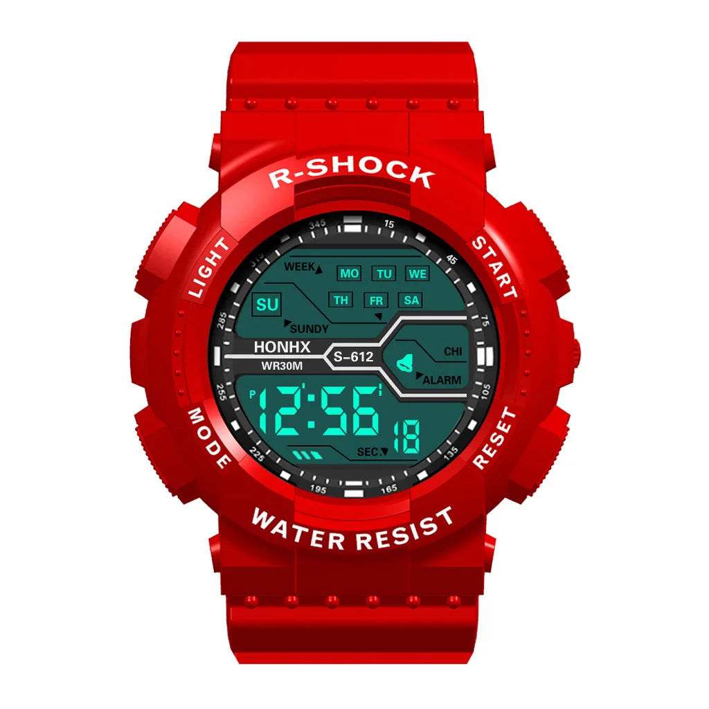 YIKAZE Men's Digital Electronic Watch Sports Glow 55mm Large Dial Student Outdoor Adventure Trend Multifunctional Watches Clock