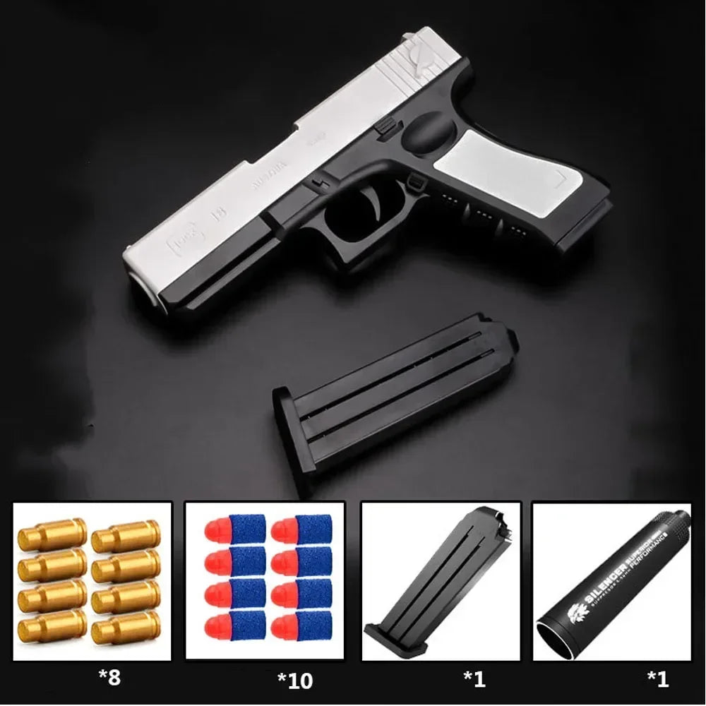 2025Newest Shell Ejecting Airsoft Pistol Soft Bullet Toy Gun Weapon Children Armas Shoot Outdoor Game Boys gift