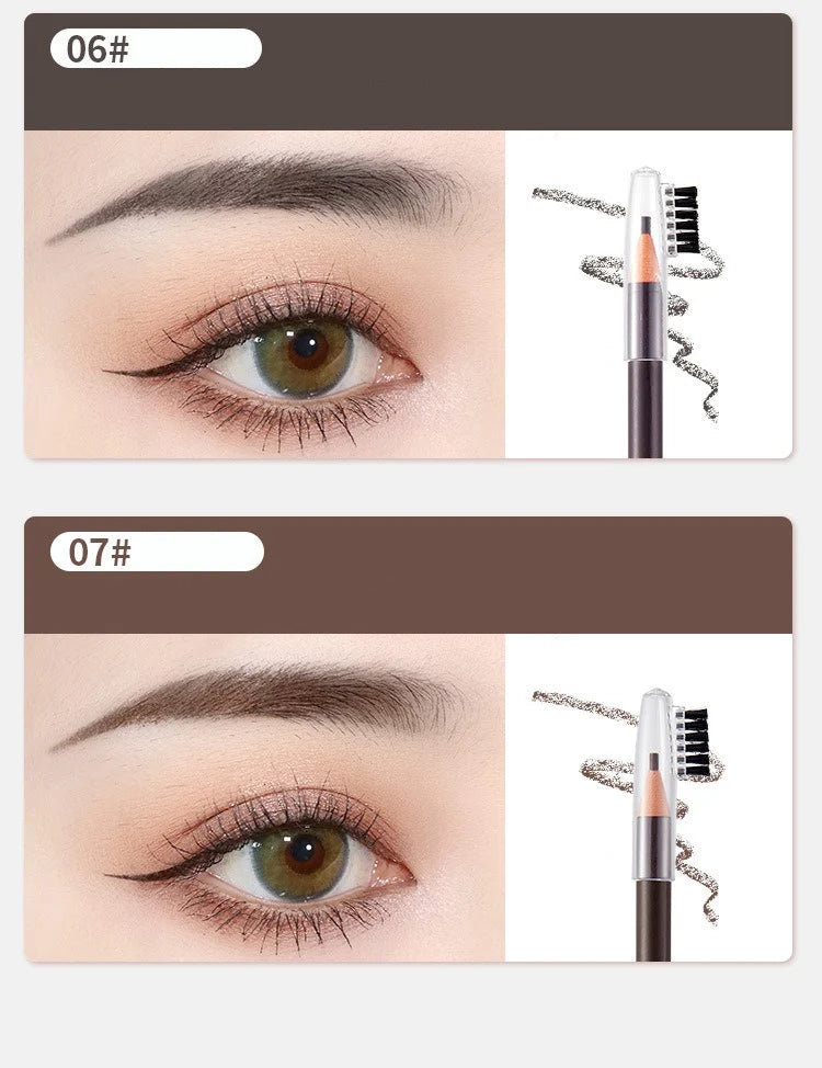 1/3/5/10pcs Ultra-fine Eyebrow Pencil 2mm Line Smooth Soft Eyebrow Pencil Brown Waterproof Long Lasting Make-up Pen with Brush