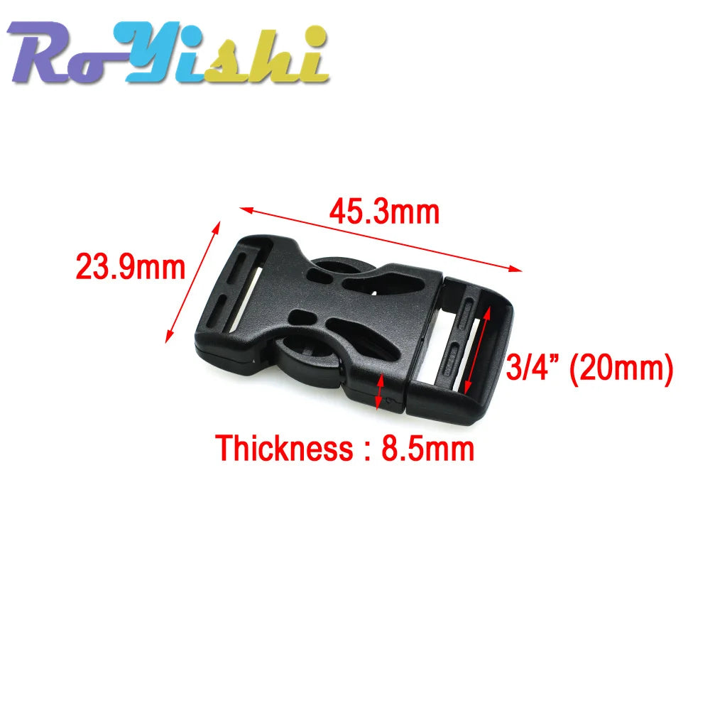 10 Pcs/Pack Plastic 5/8" 3/4" 1" 1-1/4" 1-1/2" 2" Adjustable Buckle For Backpack Straps Luggage Webbing