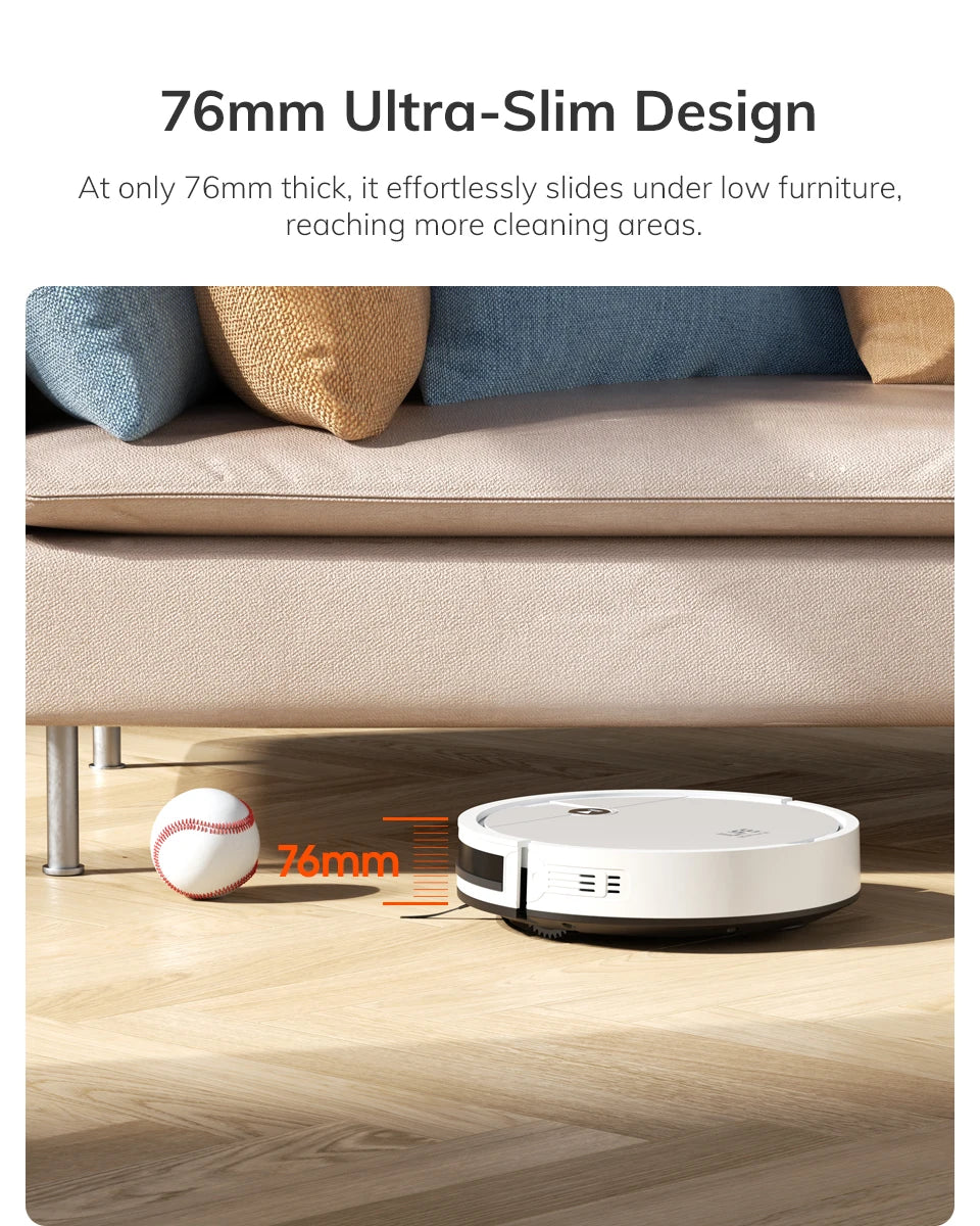  ILIFE V2 Robot Vacuum Cleaner, 120 Min Runtime, Self-Charging Robotic Vacuum, Slim, Quiet, Ideal for Pet Hair and Hard Floors