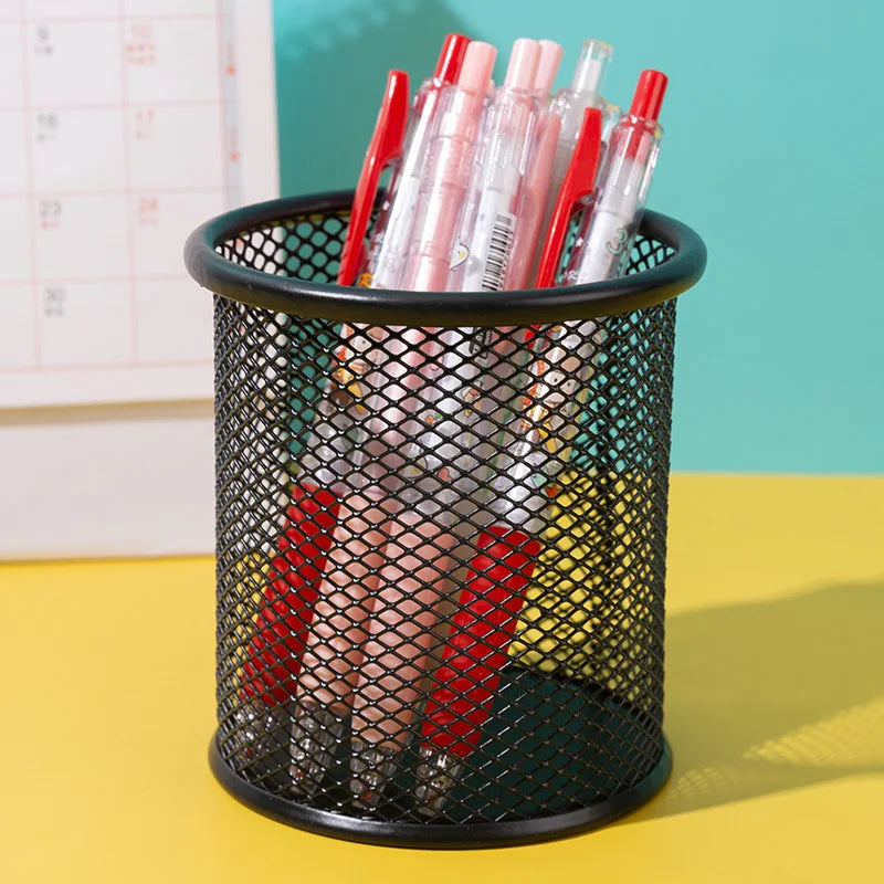 1Pcs New Pencil Holder Office Desk Metal Mesh Square Pen Pot Cup Case Container Organiser Durable Pencil Case