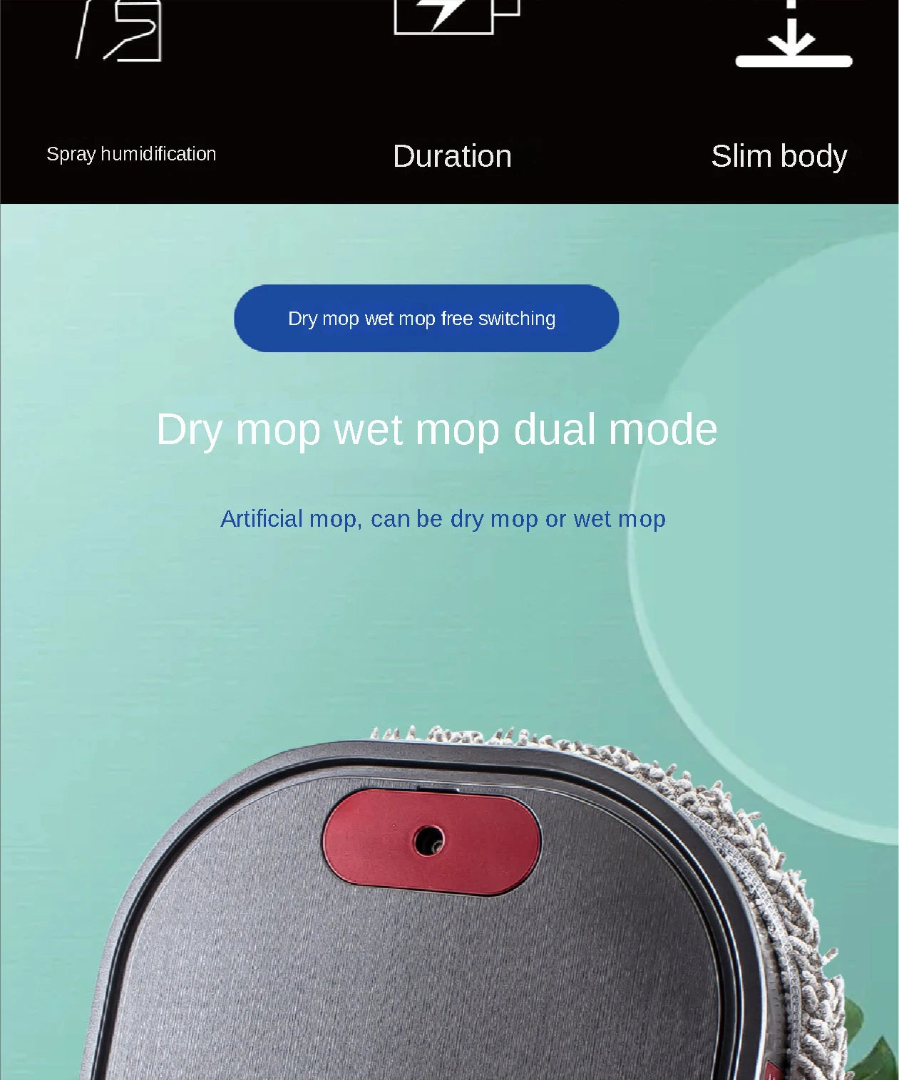 3 in1 Intelligent Robot Dry Wet Sweep Mop Robot Vacuum Cleaner Rechargeable Smart Mopping Robot Spray Cleaner Home Mopping Robot