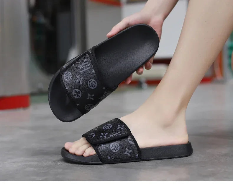 Slides Shoes for Men 2024 Slippers House Man Comfortable Men's Sandal Living Room Slippers Walk Around Home Flip Flop Slipper - Belvar