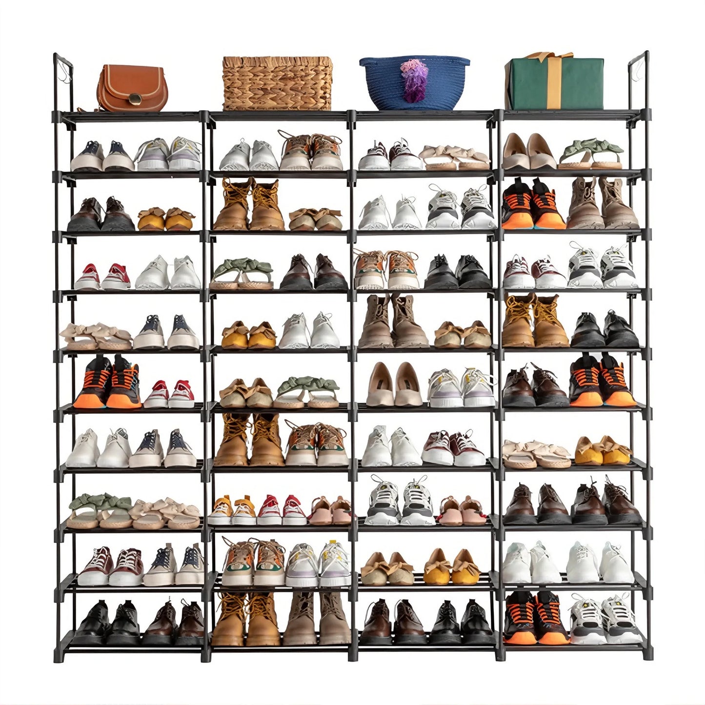 10 Tiers Shoe Rack Organizer for 72 Pairs Space Saving Shoe Storage Shelf for Entryway Closet Bedroom Hallway