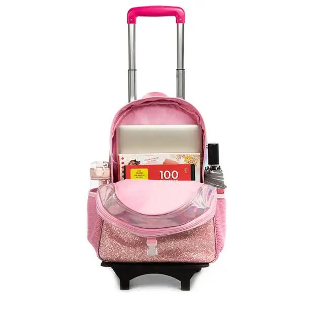 School Wheeled backpack Bag School bag with wheels Trolley Satchel bag Kids School Rolling backpack for girls School Trolley Bag