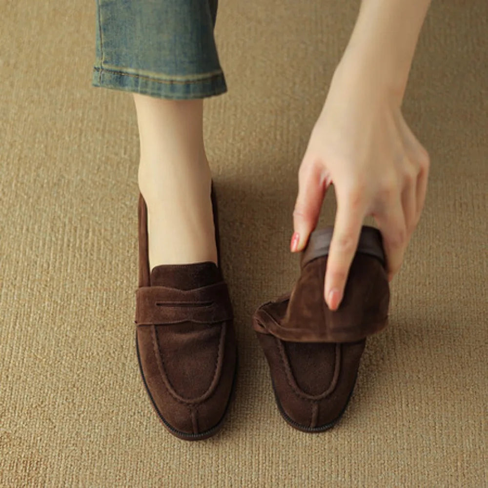 Shoes for Women 2024 Summer Brown Casual Flats Ladies Shoe Fashion Suede Loafers Soft Sole Non-Slip Feminino Zapatos Mujer - Belvar