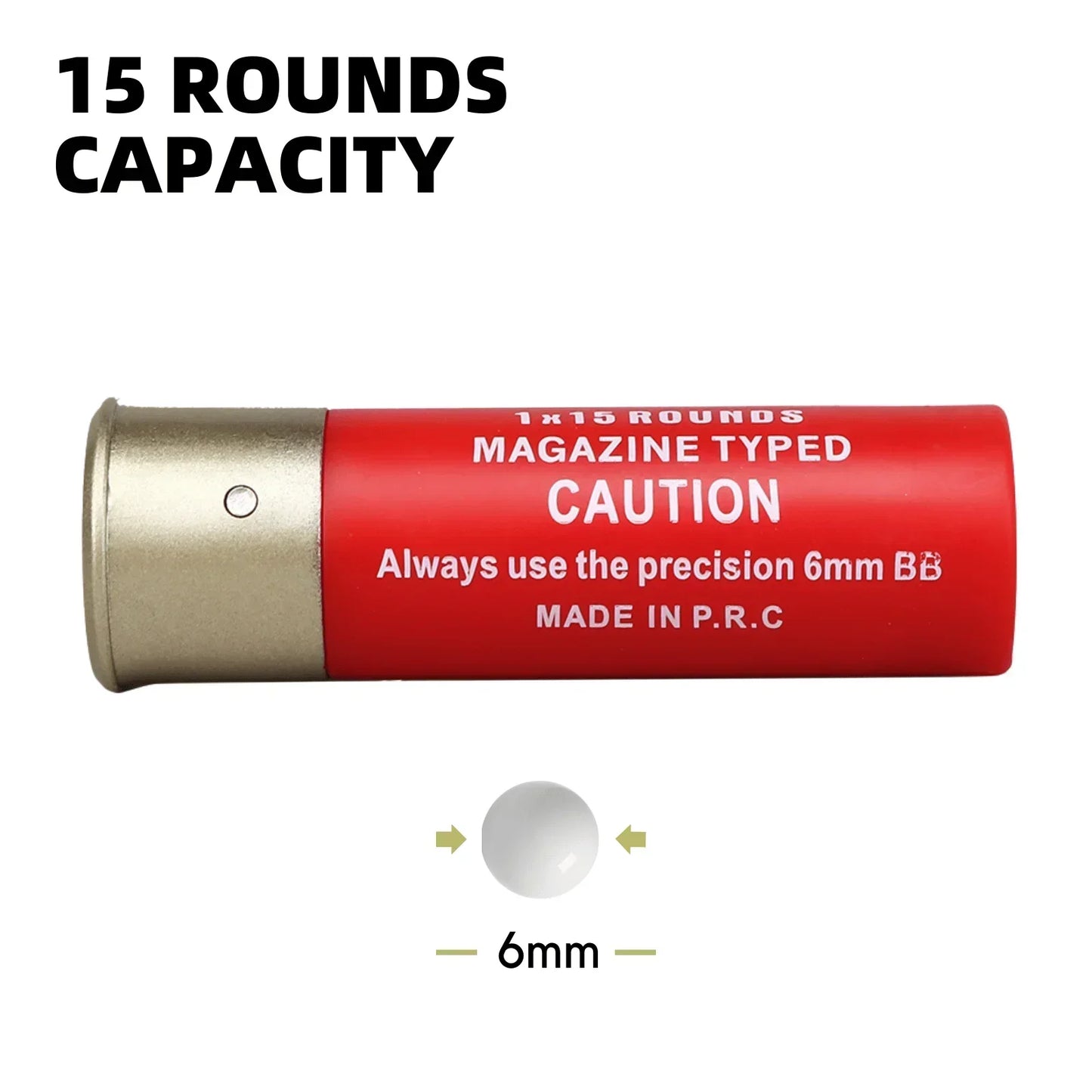 12 Pack Airsoft Shotgun Shells, 15 Round BBs Standard Airsoft Magazine for Multi & Single-Shot Airsoft Shotguns Accessories