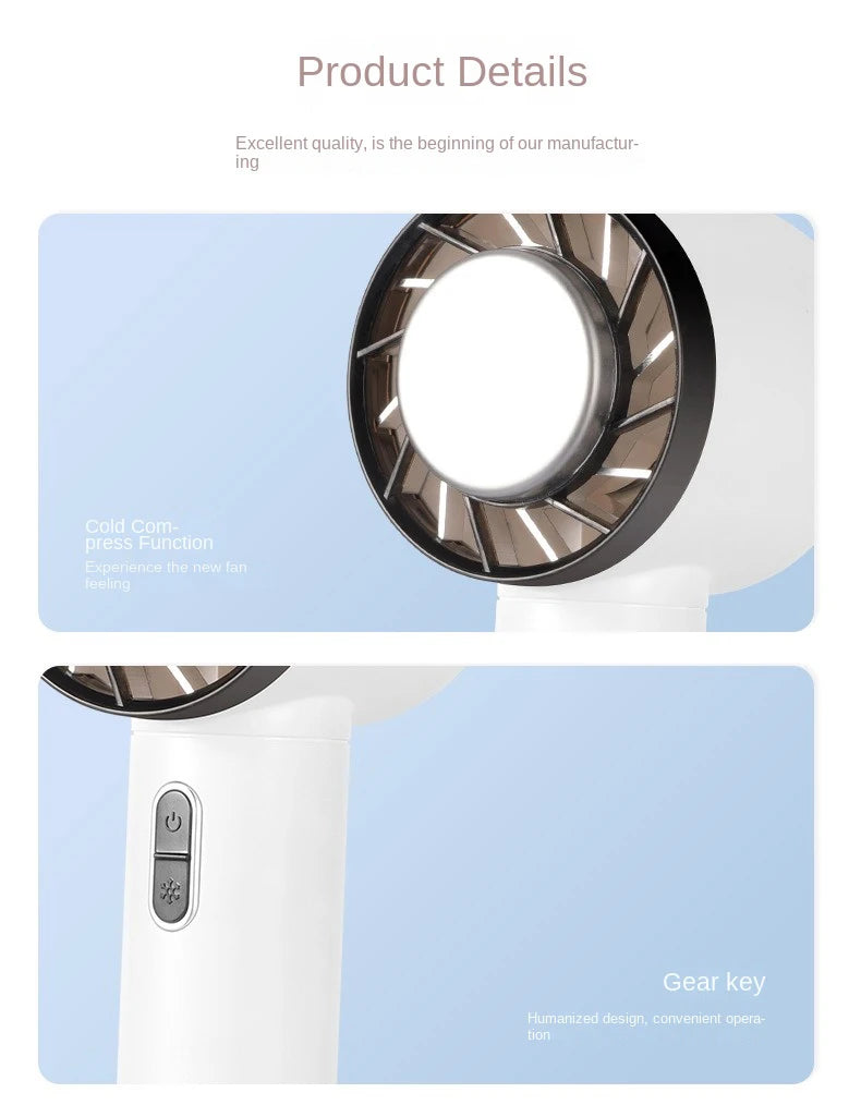 Portable Hand Fan Cooling refrigeration Hanging backpack small fan outdoor 2000mAh usb Rechargeable Handheld Fan