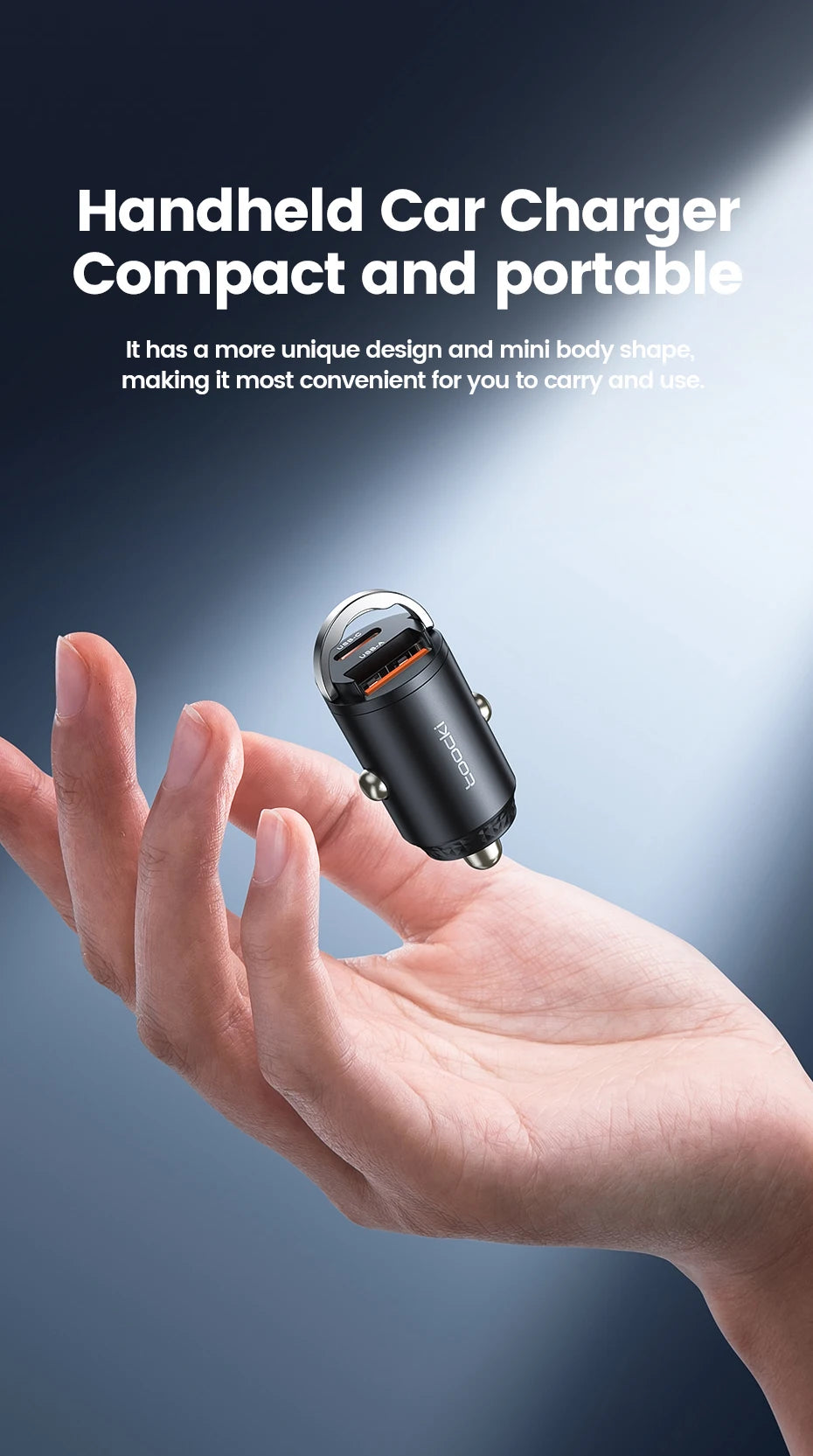 Toocki 45W Car Charger Fast Charging PPS 33W USB Type C Fast Charging For iPhone 15 14 13 12 Pro Huawei Samsung S23 Xiaomi 13 12