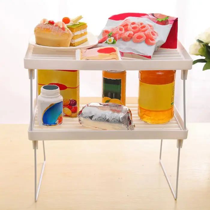 Kitchen Cabinet Counter Shelf Organizer Racks Expandable Stackable For Bathroom Desktop Storage Household Storage Shelf
