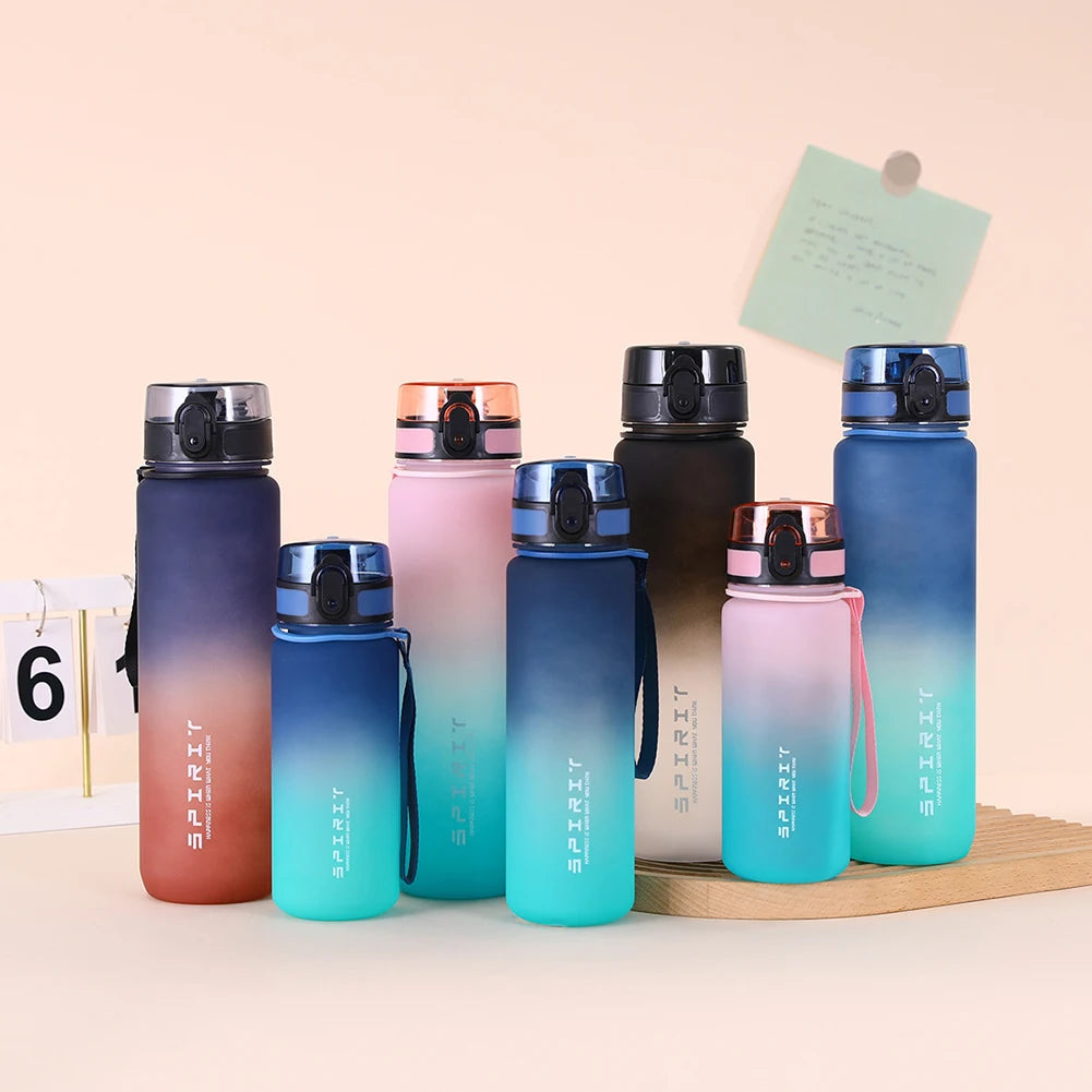 0.5L/0.75L/1L Sports Water Bottle High Capacity Plastic Fitness Portable Leakproof Drinking Bottle Camping Hiking Sports Cups