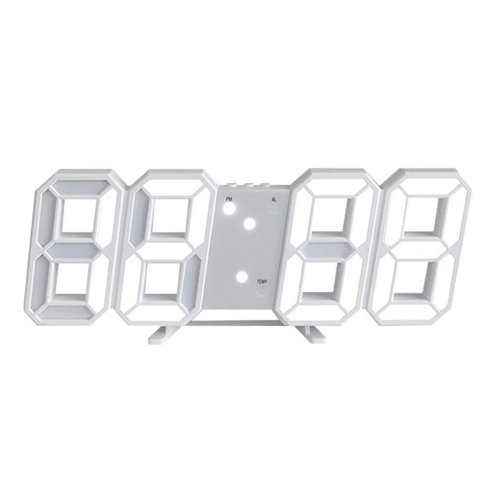 3D LED Digital Clock Luminous Fashion Wall Clock Multifunctional Creative USB Plug in Electronic Clock Home Decoration