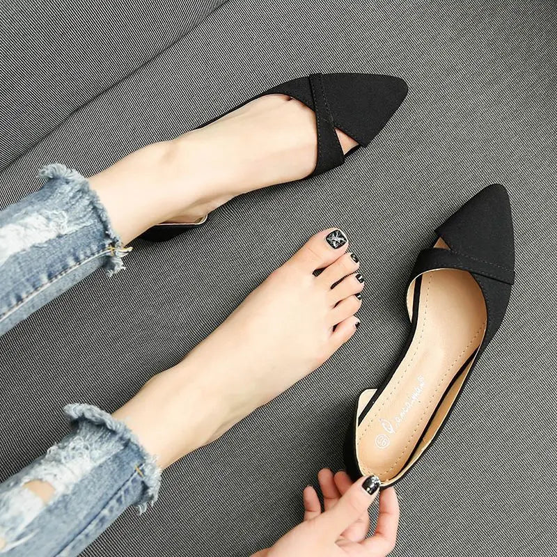 Shoes for Women Evening Woman Flats Pointed Toe Pink Slip-on Popular Elegant and Fashionable Summer 2024 High Quality Fashion 39 - Belvar