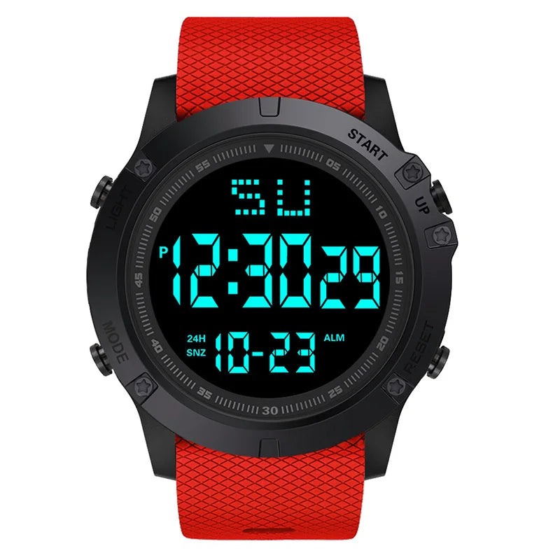 YIKAZE Men's Digital Electronic Watch Sports Glow 55mm Large Dial Student Outdoor Adventure Trend Multifunctional Watches Clock
