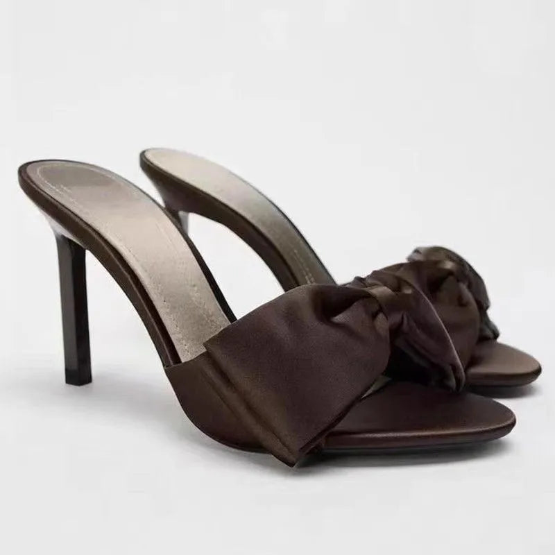 Women's Shoes 2025 Fashion Horseshoe Heel Women's High Heels Summer Sexy High Heels Bow Tie Shoes Ladies Zapatos Mujer