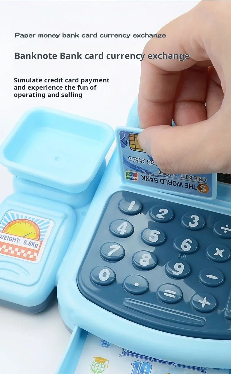 Simulation Shopping Cash House Toys Electronic Game Lighting and Sound Effects Supermarket Cashier Toys Toy for Kids Girl Gifts