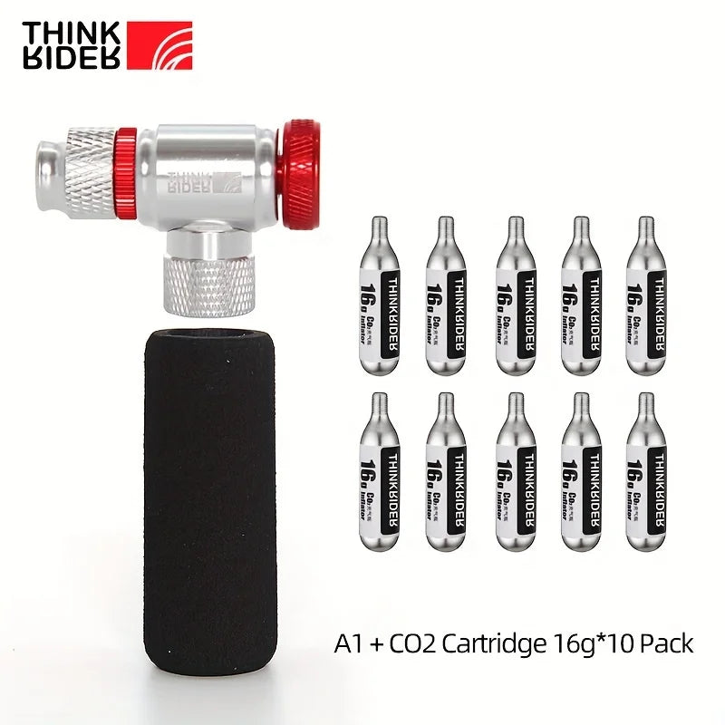 ThinkRider CO2 Pump For Bicycle Schrader Presta Adapter Bike Pump Inflator Aluminum Tire Tube Mini size MTB Bicycle Pumps CO2 Ca