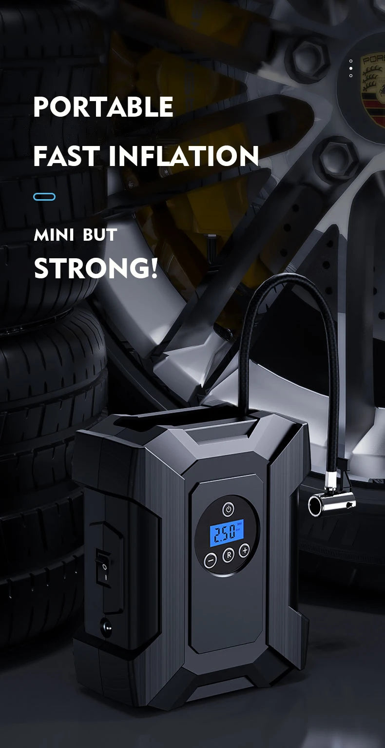 suitu Inflator Pump 12V Portable Car Air Compressor for Motorcycles Bicycle Boat Tyre Inflator Digital Auto Inflatable Pump(Box)