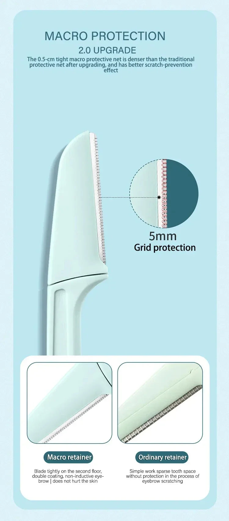 1/3pc Safe Folding Ladies Face Shaver Eyebrow Trimmer Blade Anti-Scratch Razor Makeup Tools Eyebrow Trimmer Face Razor for Women