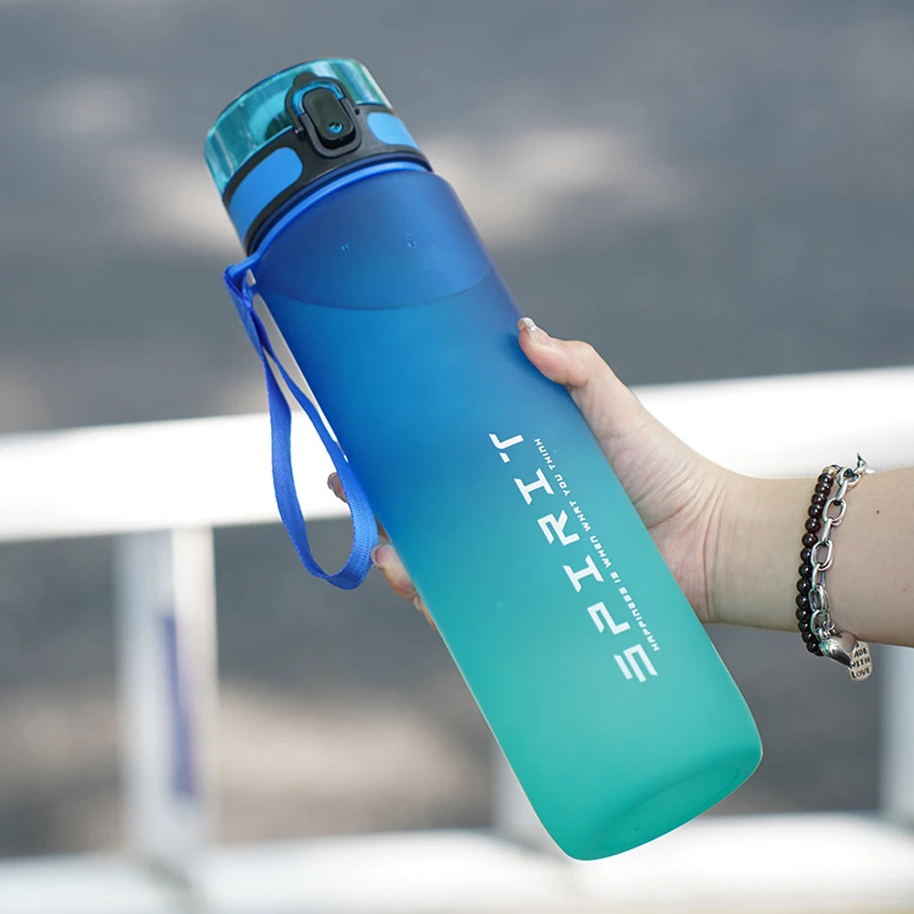 0.5L/0.75L/1L Sports Water Bottle High Capacity Plastic Fitness Portable Leakproof Drinking Bottle Camping Hiking Sports Cups