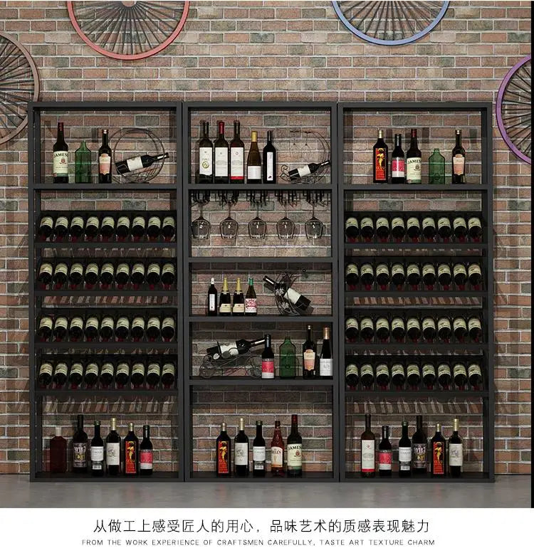 Kitchen Industrial Bar Cabinet Houses Wedding Iron Stackable Handmade Design Display Wine Rack Column Armadietto Cube Furniture