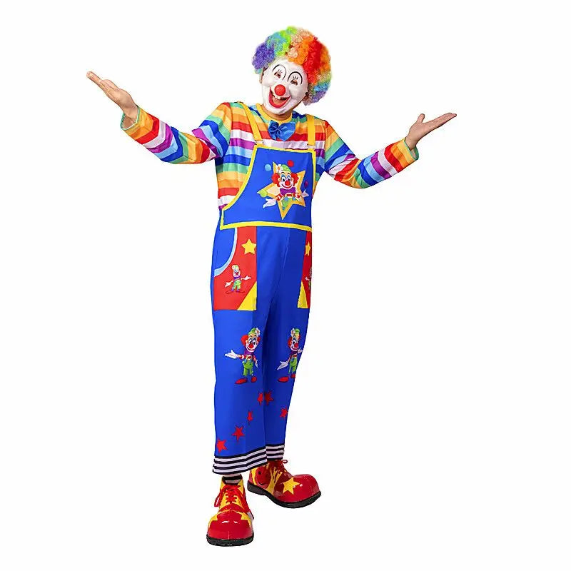Red Blue Clown Cosplay Clothes Masquerade Party Dress Up Clothing Cute Anime Cosyume Suit For Men Carnival Clothing